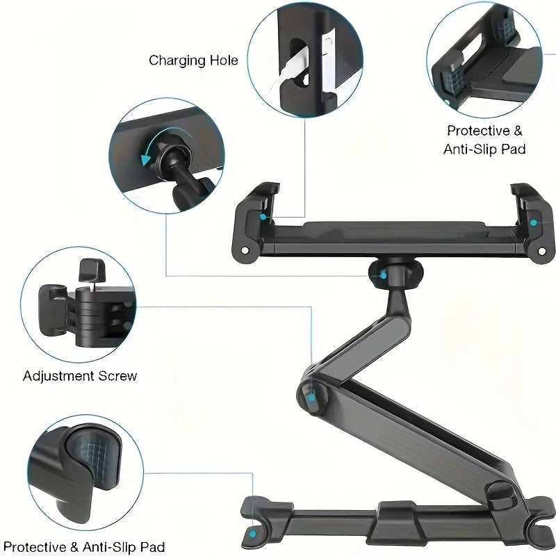 Support Tablette pour Appuie-tête de Voiture – Fixation Réglable pour Tablettes et Smartphones