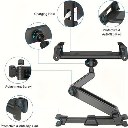 Support Tablette pour Appuie-tête de Voiture – Fixation Réglable pour Tablettes et Smartphones