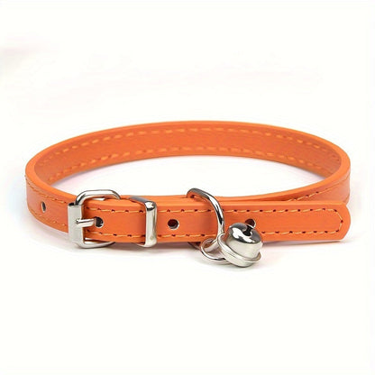 Collier pour chat réglable avec clochette – Cuir synthétique durable et boucle de sécurité pour chats de toutes tailles