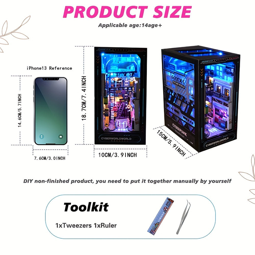 Kit DIY Cabane Cyberpunk – Modèle 3D pour décoration intérieure avec éclairage