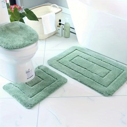 Set de Tapis de Salle de Bain en Microfibres Ultrafines 3 Pièces – Séchage Rapide et Absorbant