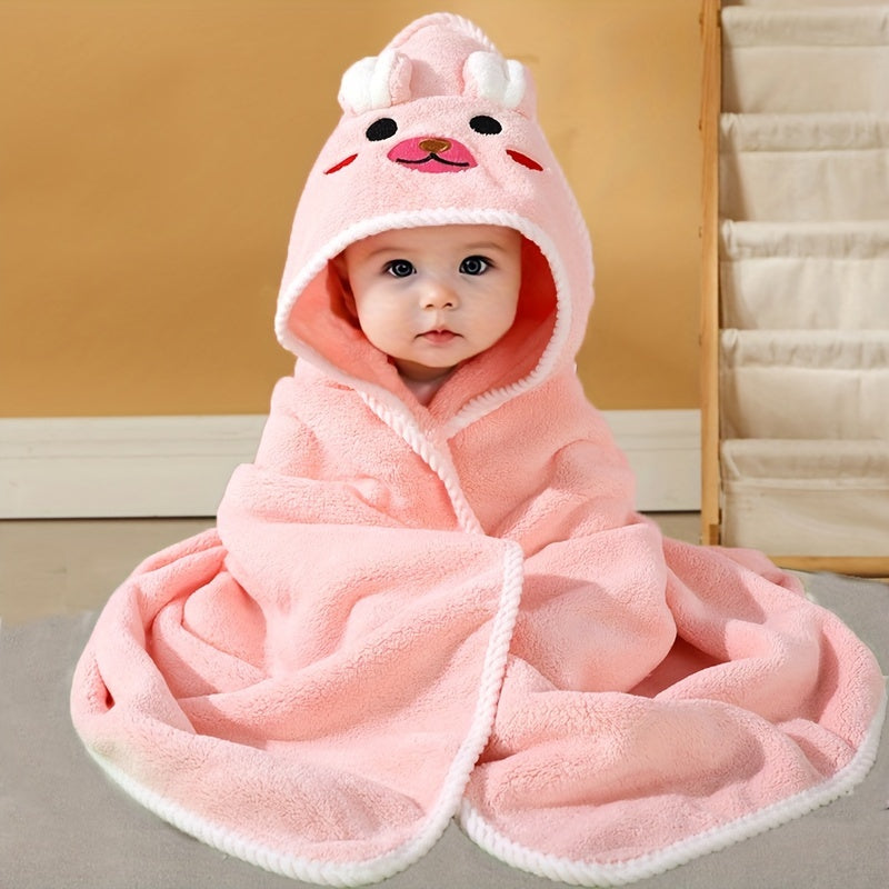 Serviette à capuche douce pour enfants avec motif animalier - Absorbante et confortable