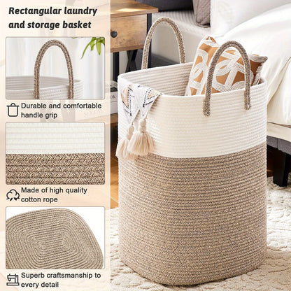 Panier à linge tissé extra grand - Grand espace, durable et pratique