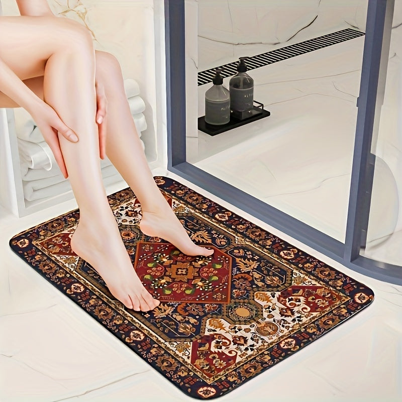 Set de Tapis de Salle de Bain Inspiré de la Perse – Absorbant et Antidérapant