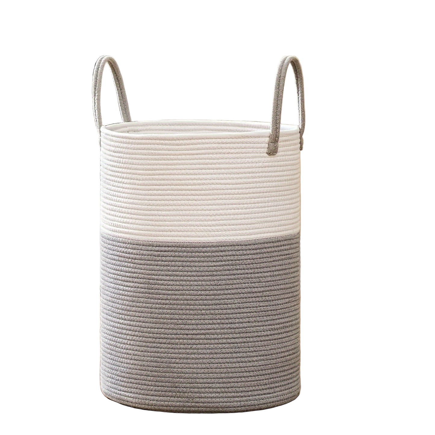 Panier à linge bicolore élégant - Grand volume, pratique et durable