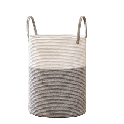 Panier à linge bicolore élégant - Grand volume, pratique et durable