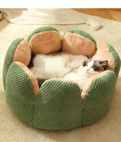 Cocoon Floral - Panier Douillet et Moelleux pour Votre Chat