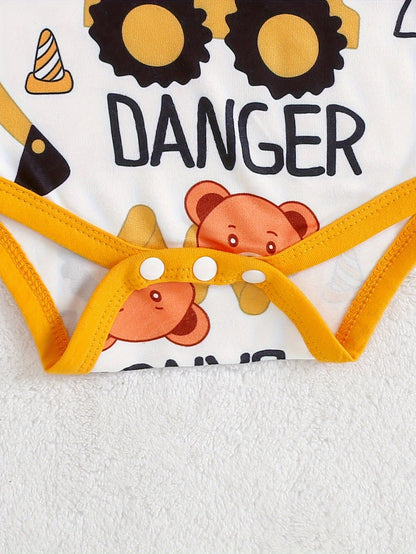 Ensemble Bébé Aventure Pelleteuse – Comprend Body, Pantalon et Bonnet pour Aventures en Plein Air