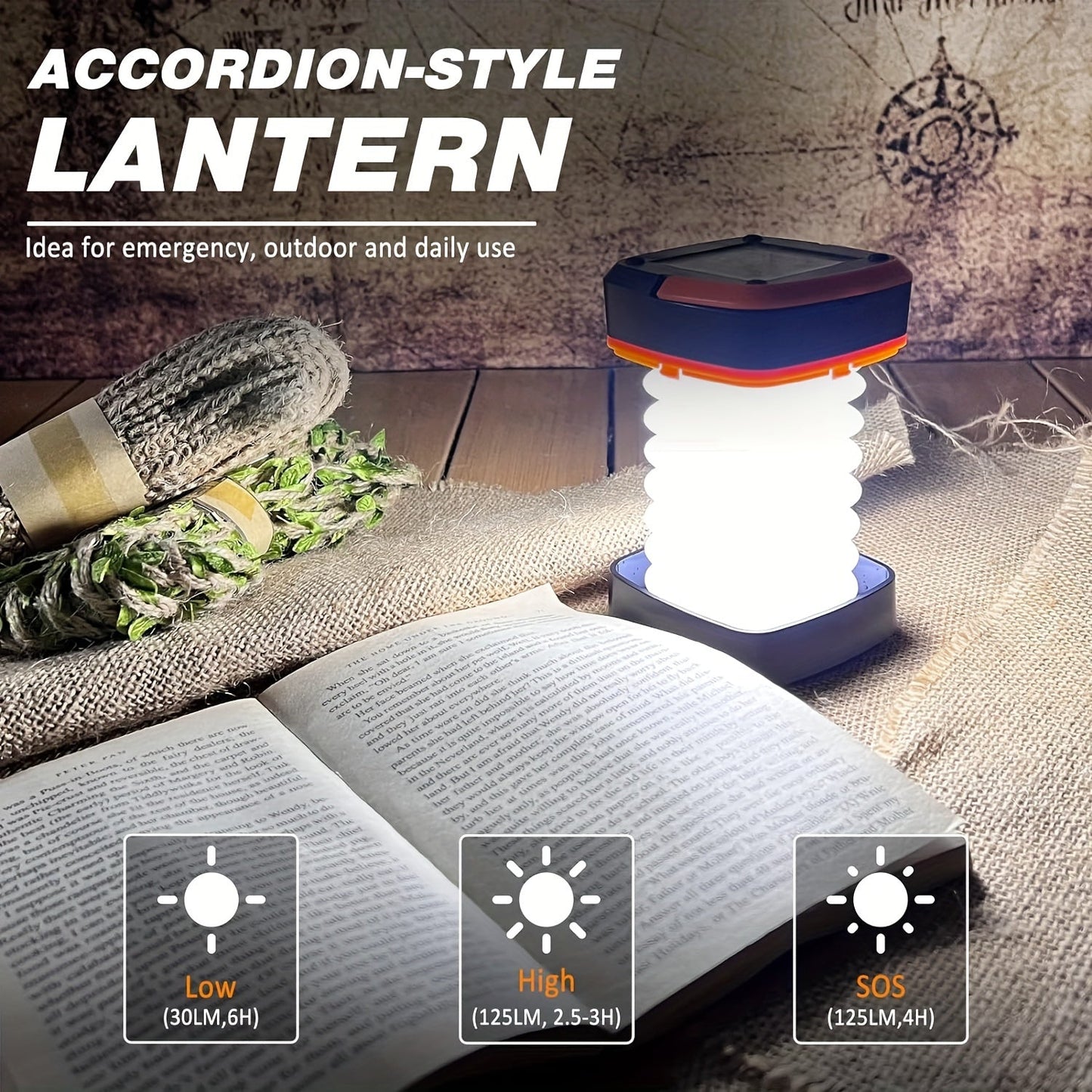 Lampe de camping pliable - Lampe LED rechargeable pour activités de plein air et urgences