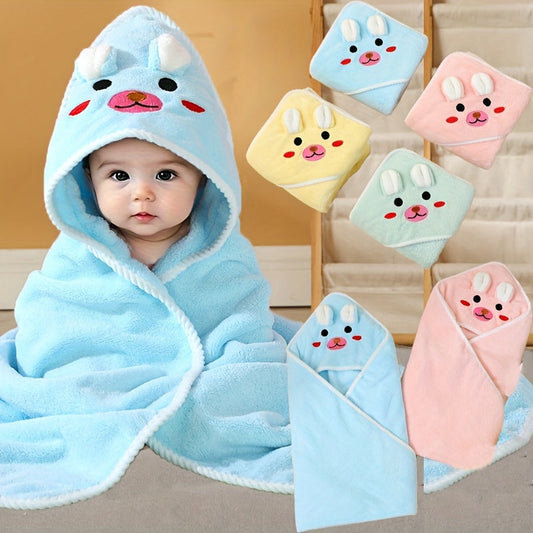 Serviette à capuche douce pour enfants avec motif animalier - Absorbante et confortable
