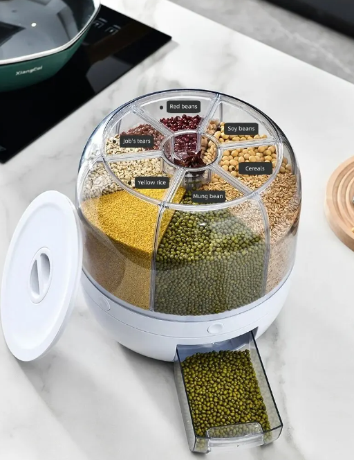 Distributeur de céréales rotatif à 360° pour une cuisine bien organisée