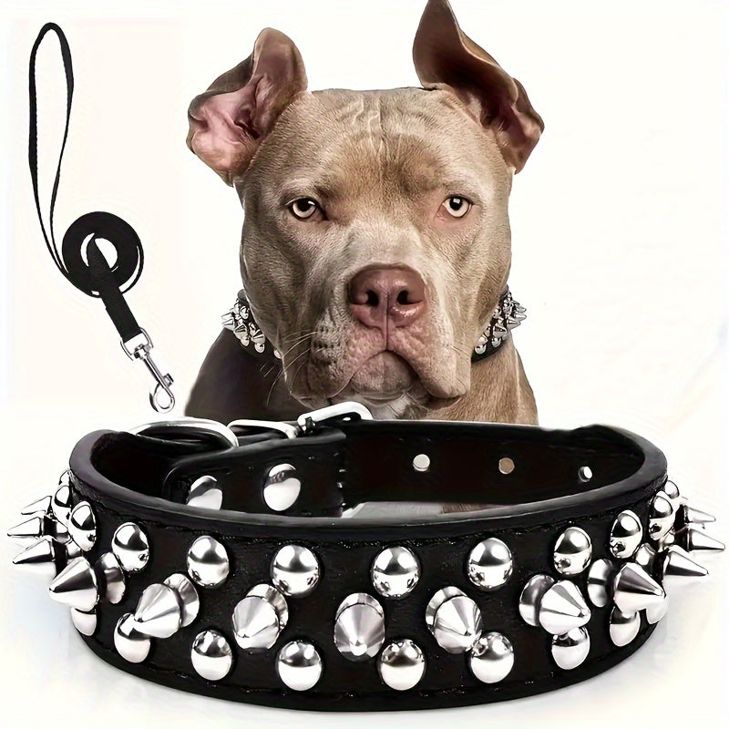 Collier pour chien clouté réglable – Robuste et sécurisée pour grands chiens