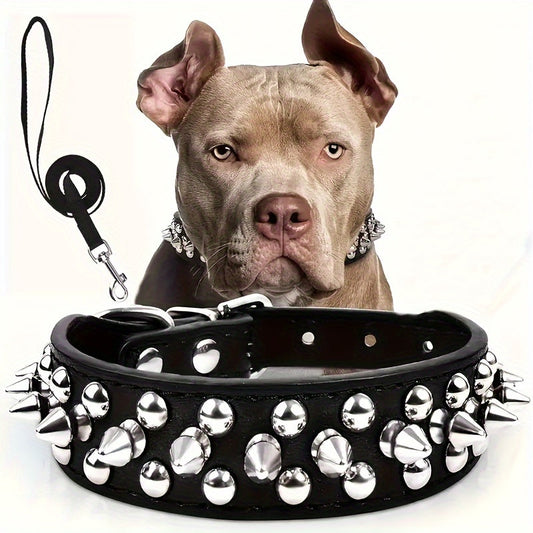 Collier pour chien clouté réglable – Robuste et sécurisée pour grands chiens