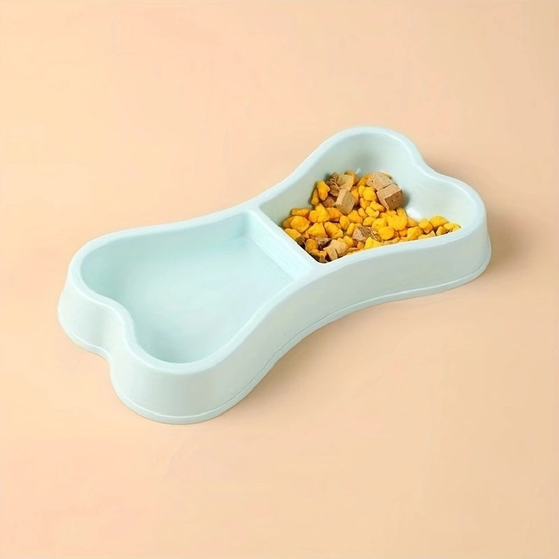 Gamelle double pour chien en forme d’os macaron – Pratique et élégante pour nourrir votre chien