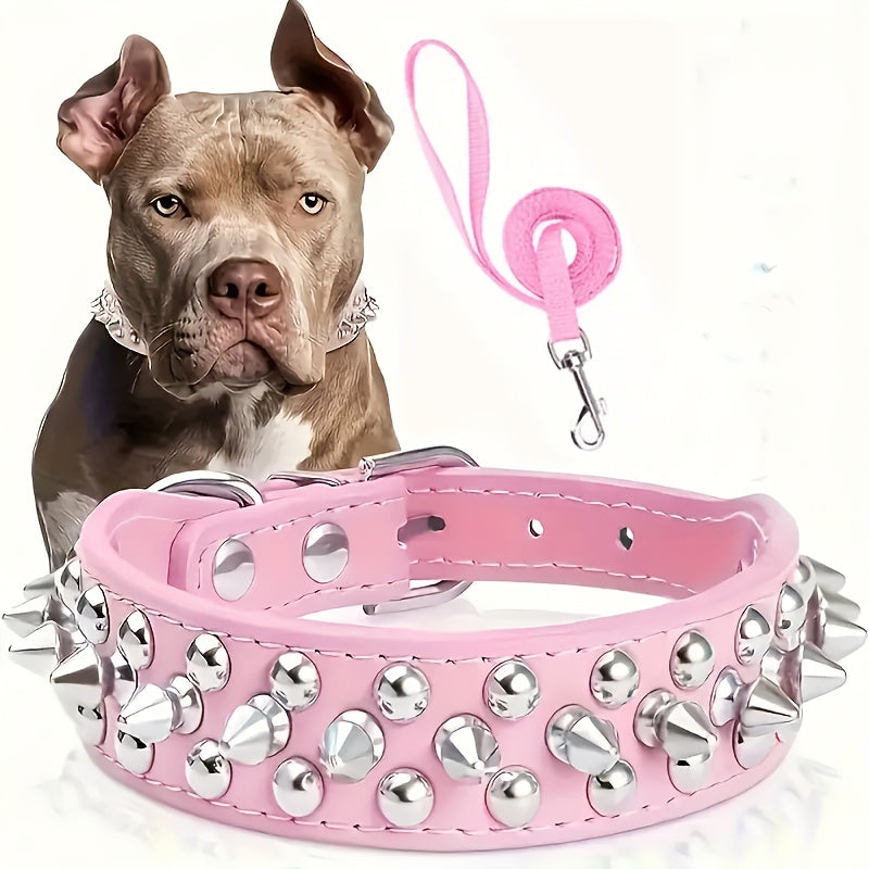 Collier pour chien clouté réglable – Robuste et sécurisée pour grands chiens