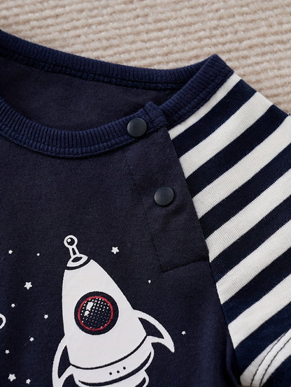Aventures Spatiales – Body Bébé avec Imprimé Astronautes