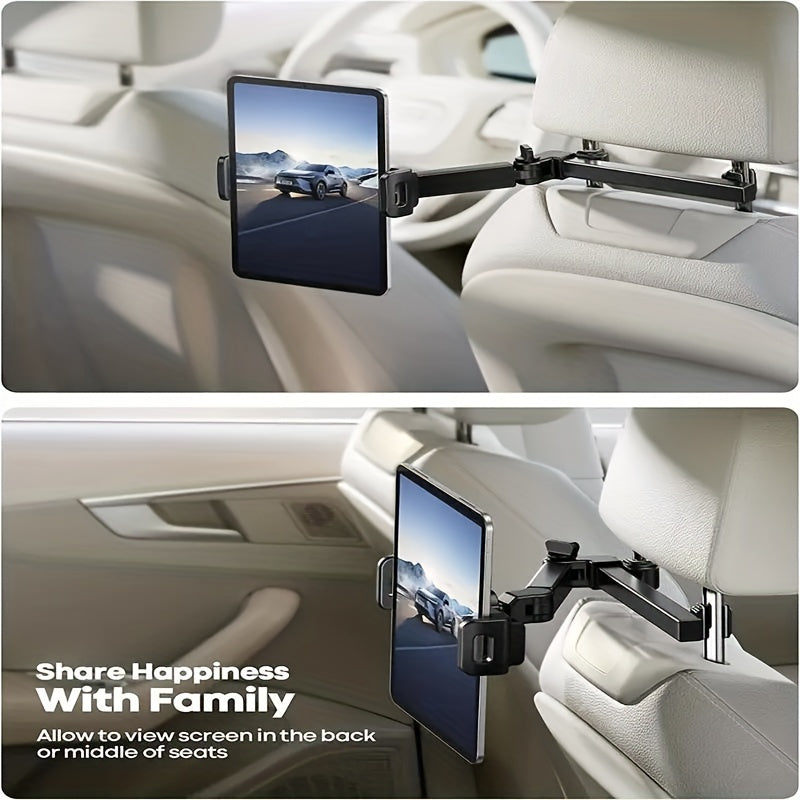 Support Tablette pour Appuie-tête de Voiture – Fixation Réglable pour Tablettes et Smartphones