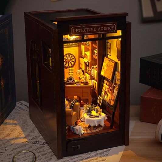 Agence de détective maison miniature DIY – Puzzle 3D avec éclairage pour hobbyistes créatifs
