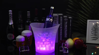 Seau à glaçons lumineux LED 5L – Parfait pour le champagne et la bière