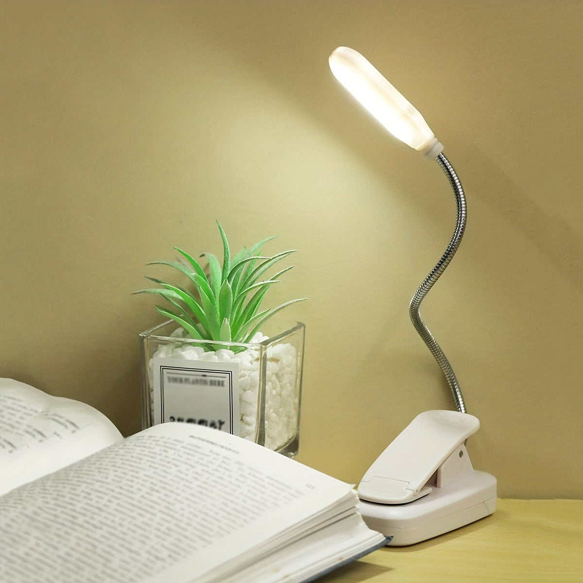 Lampe à pince flexible – Lampe de lecture portable avec col réglable pour la maison ou les voyages