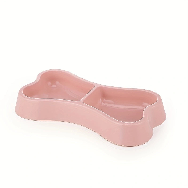 Gamelle double pour chien en forme d’os macaron – Pratique et élégante pour nourrir votre chien