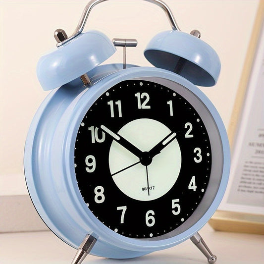 Réveil silencieux luminescent – Horloge métallique noire pour gros dormeurs