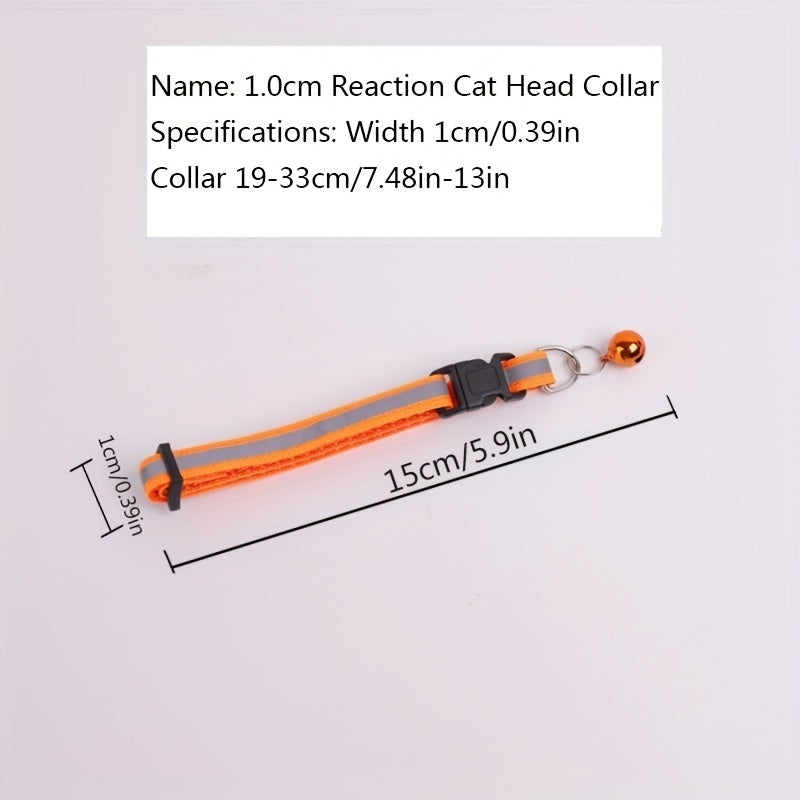 Collier réfléchissant pour chat avec porte-AirTag et clochette – Collier réglable pour visibilité nocturne