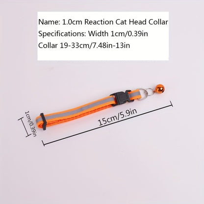 Collier réfléchissant pour chat avec porte-AirTag et clochette – Collier réglable pour visibilité nocturne