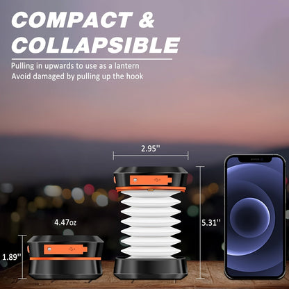Lampe de camping pliable - Lampe LED rechargeable pour activités de plein air et urgences