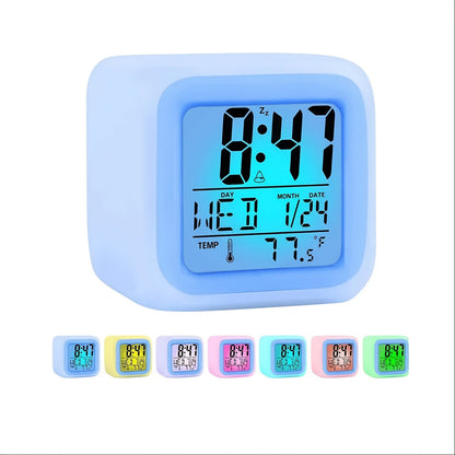 Réveil digital LED – Affichage de la température et prévisions météorologiques, fonction silencieuse