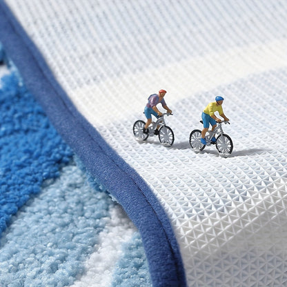 Tapis de Salle de Bain Géométrique – Absorbant et Doux avec Dessous Antidérapant
