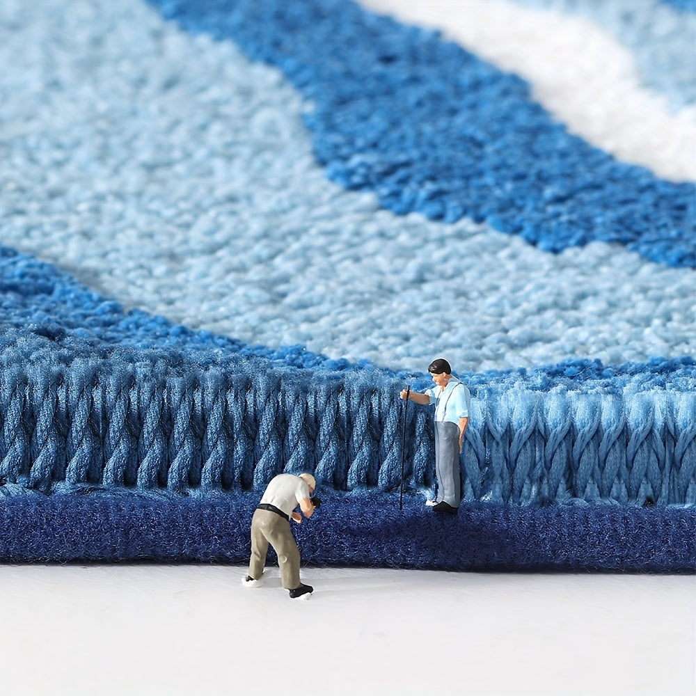 Tapis de Salle de Bain Géométrique – Absorbant et Doux avec Dessous Antidérapant