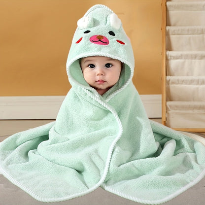 Serviette à capuche douce pour enfants avec motif animalier - Absorbante et confortable