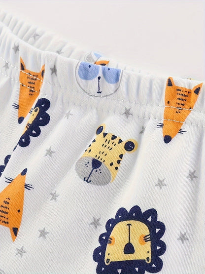 Ensemble de 3 Pantalons Bébé avec Motifs Animaux Adorables