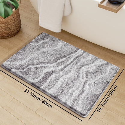 Tapis de Bain Fluffy Flocking – Absorbant et Doux pour Salle de Bain ou Cuisine