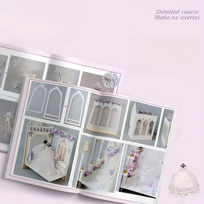 Maison de poupée robe de mariée DIY – Kit de construction 3D avec éclairage et meubles décoratifs