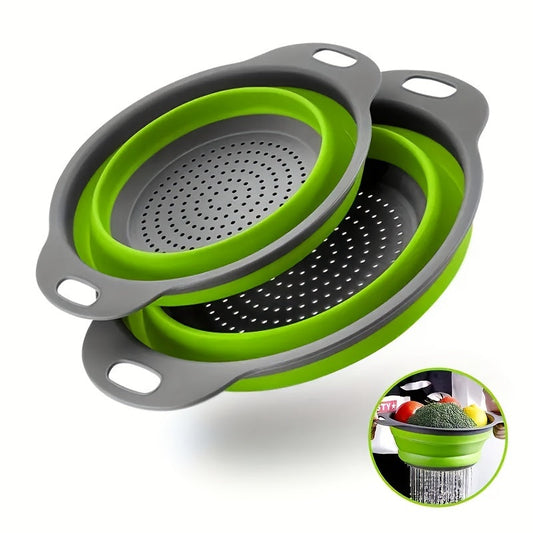 Set de Passoires en Silicone Pliables – Parfaites pour Pâtes, Légumes et Fruits