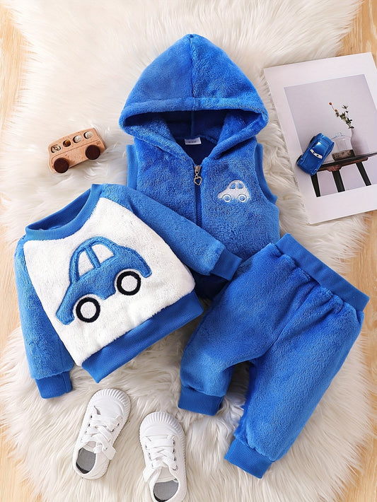 Ensemble 3 Pièces pour Bébé Garçon – Parfait pour les Aventures en Plein Air pendant les Mois Froids