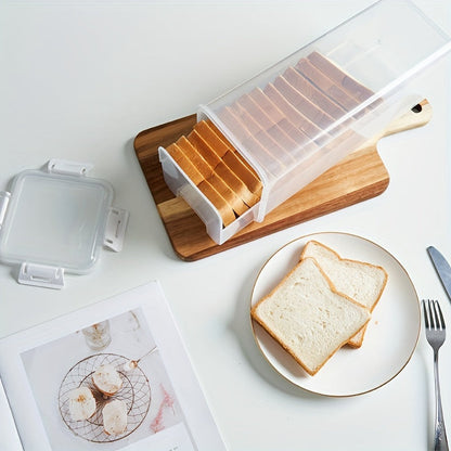 Boîte à pain transparente avec couvercle hermétique - Conservation de la fraîcheur et guide de découpe