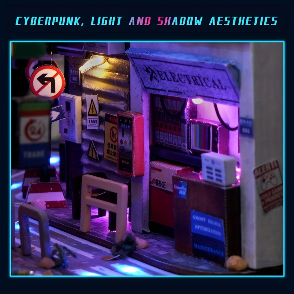 Kit DIY Cabane Cyberpunk – Modèle 3D pour décoration intérieure avec éclairage