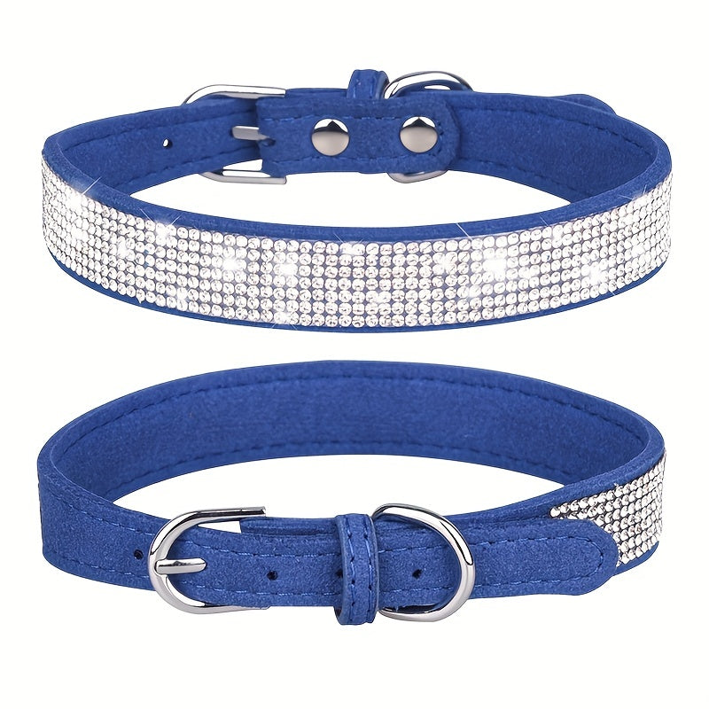 Collier pour chien en cuir réglable avec strass – Solide et durable