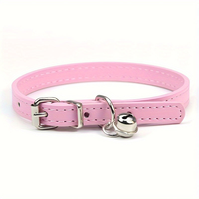 Collier pour chat réglable avec clochette – Cuir synthétique durable et boucle de sécurité pour chats de toutes tailles