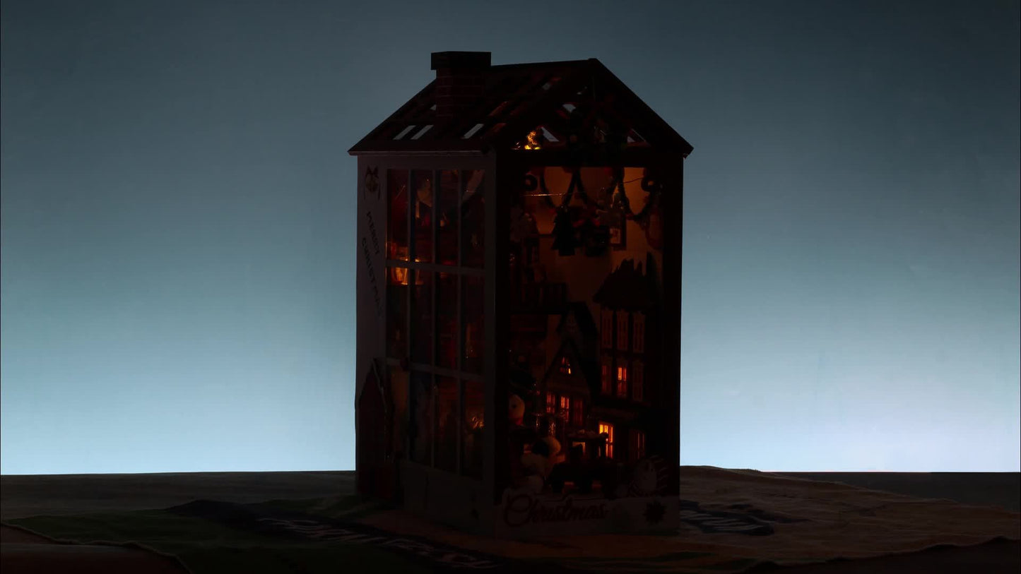 Maison miniature de Noël DIY – Kit de puzzle 3D pour décoration festive