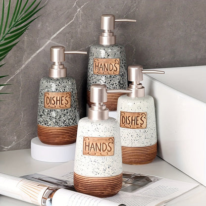 Distributeur de Savon en Céramique Vintage – 420 ml pour Cuisine ou Salle de Bain