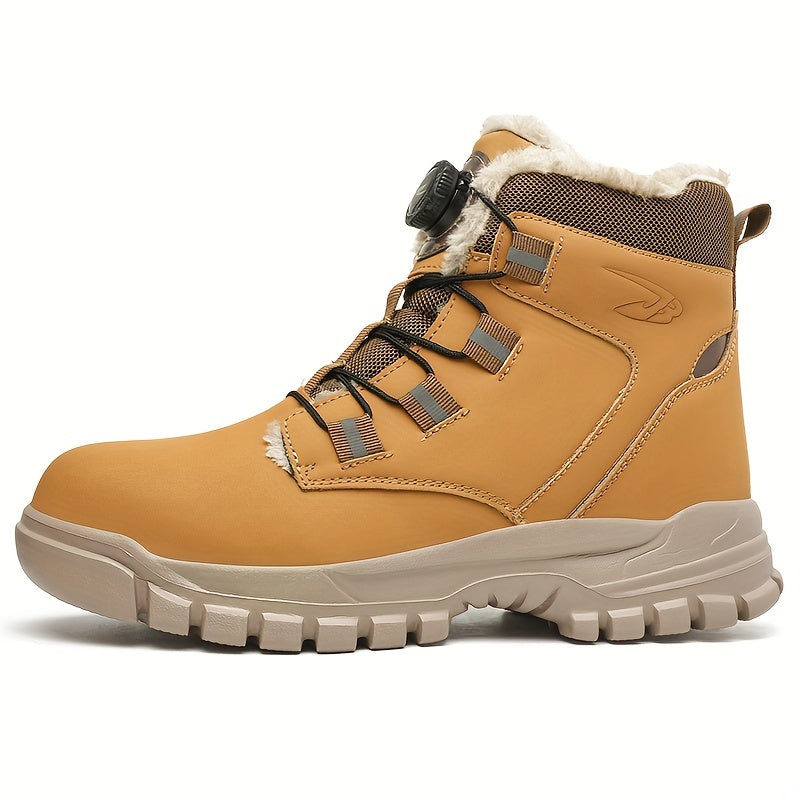 Bottes de sécurité pour hommes avec embouts en acier et doublure en polaire – Résistantes à l’usure et perforation