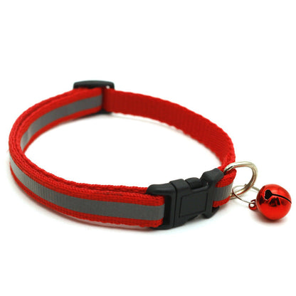 Collier réfléchissant pour chat avec porte-AirTag et clochette – Collier réglable pour visibilité nocturne