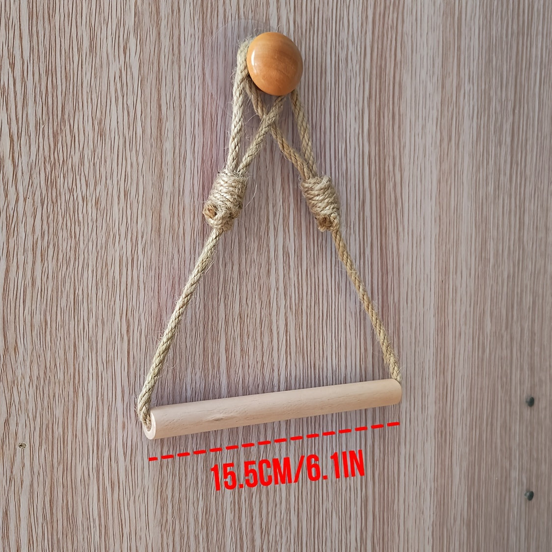 Support Papier Toilette Rustique – Corde Macramé et Bâton en Bois pour Salle de Bain