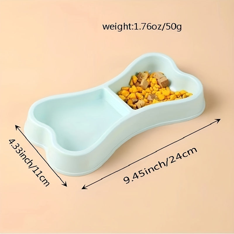 Gamelle double pour chien en forme d’os macaron – Pratique et élégante pour nourrir votre chien
