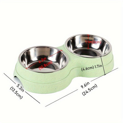 Gamelle double en acier inoxydable pour animaux – Parfaite pour manger et boire