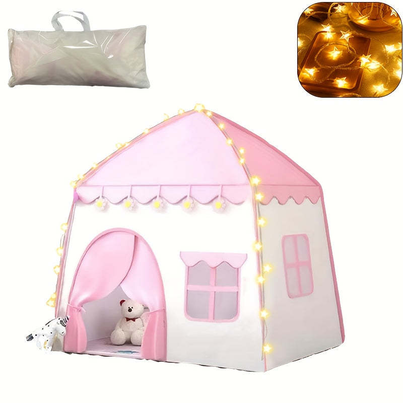 Tente princesse fleurs pour enfants – Avec éclairage étoilé et accessoires de jeu